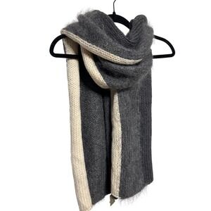 J. Crew Collection Chunky Knit Wool Blend Scarf Wrap Gray 46" Long 14" Wide NWT